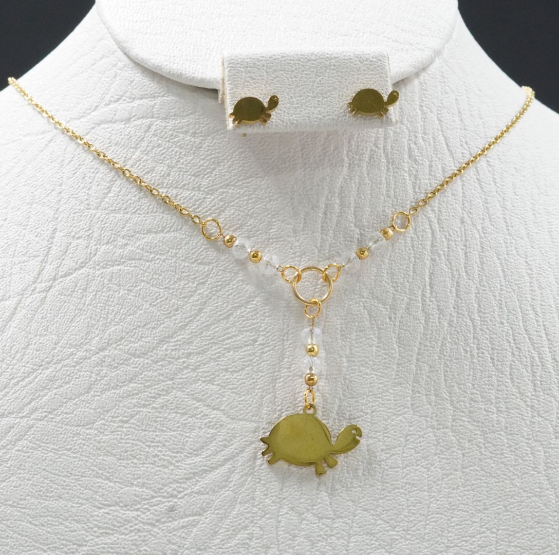 Miniatura 2 de JUEGUITO CORBATIN MURANO TORTUGA BLANCA